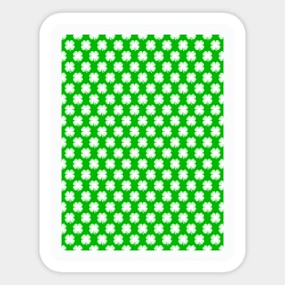 St Paddys Day, White And Green Four Leaf Clover Sticker